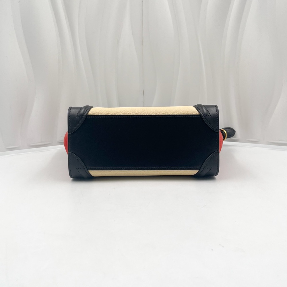 CELINE Nano Luggage Bag Tri-Color Leather & Suede - Picture 9 of 16